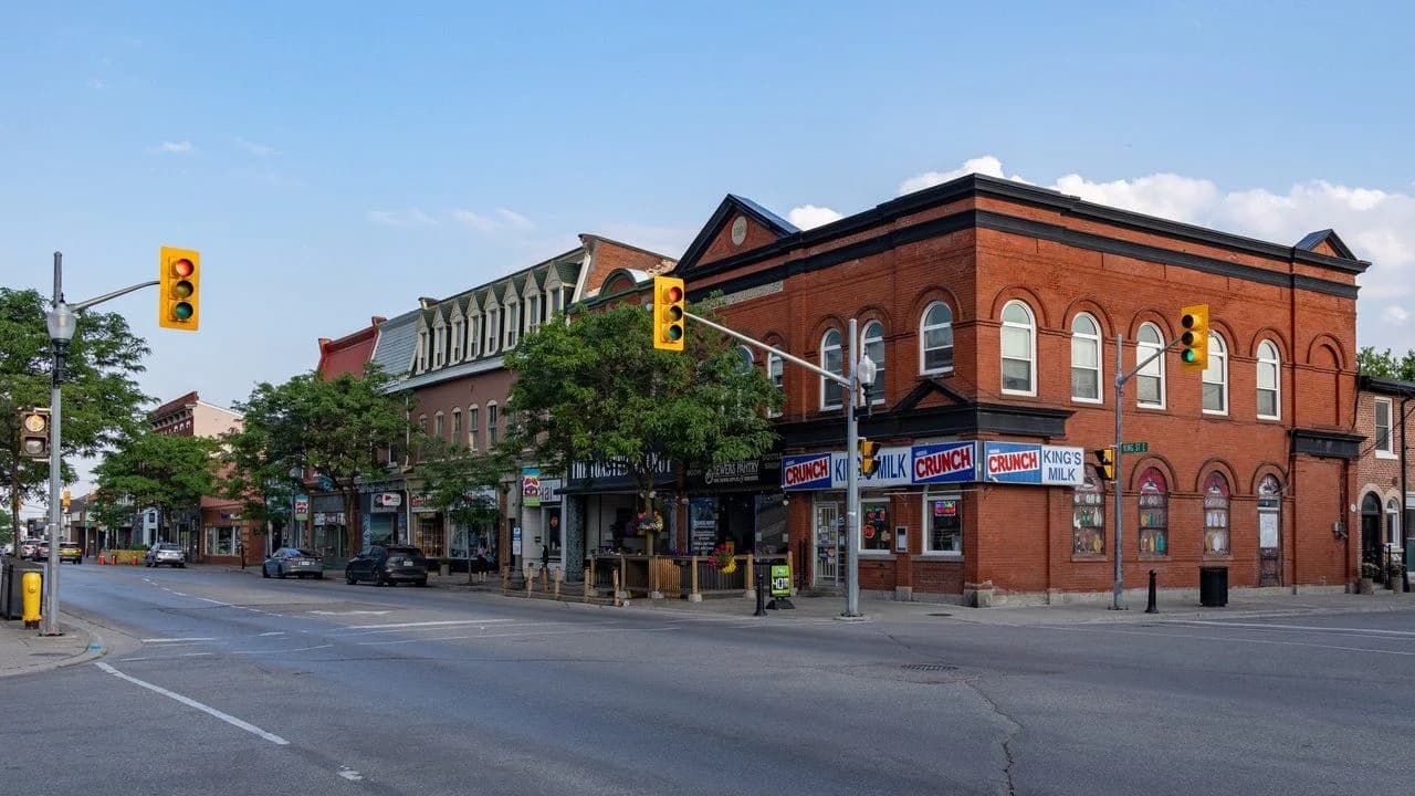 Heritage buildings in Downtown Bowmanville at the corner of King Street and Temperance Street, Ontario